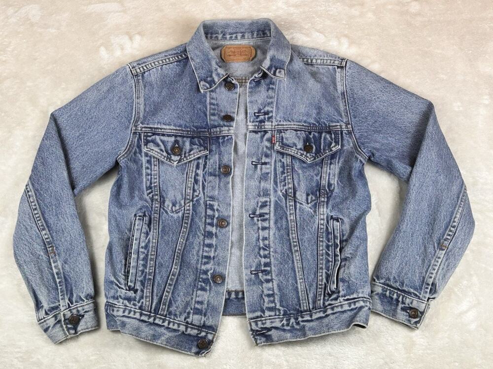 Vintage 80s Levis Type 3 Denim Trucker Jean Jacket 70506 0216 SZ 38 Medium Wash